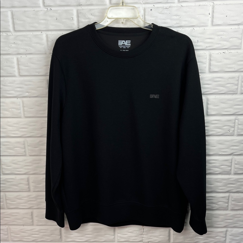 AMERICAN EAGLE CREW NECK BLACK SWEATSHIRT CLASSIC MENS SIZE XL